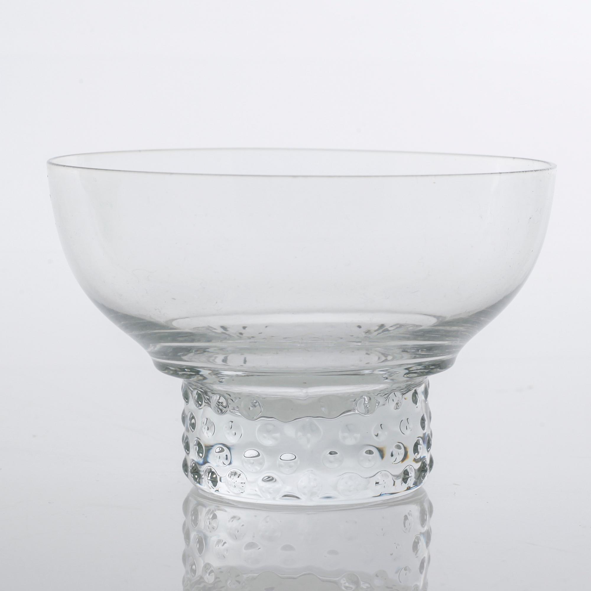 DESSERTSKÅLAR, 16 st, "Tarantella", Glimma Glasbruk, omkring 1900-talets mitt.