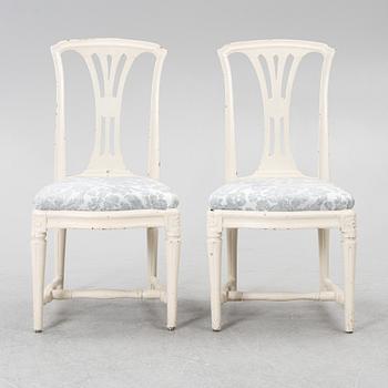 A pair of Gustavian chairs, end of the 178th century,