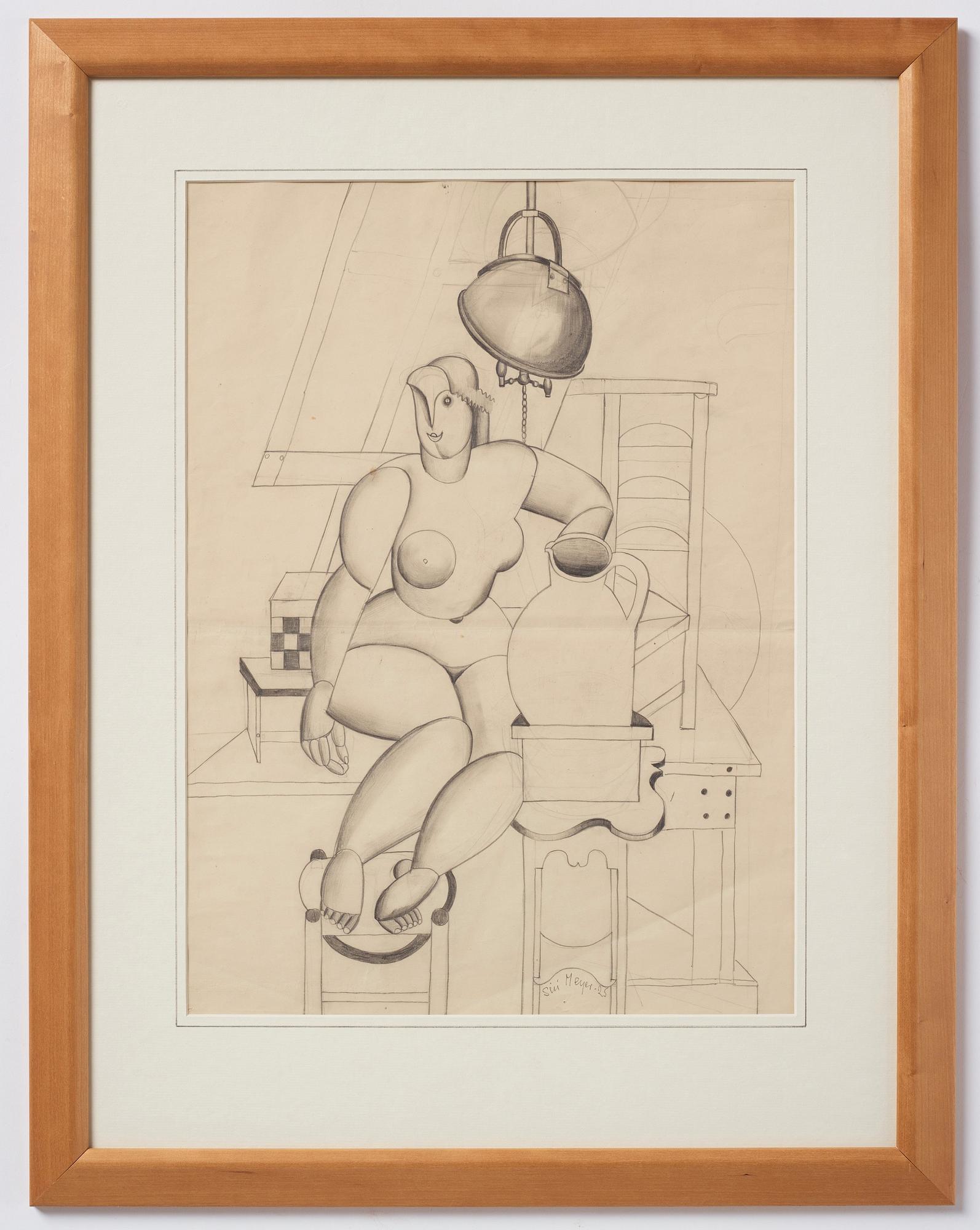 Siri Meyer, signed Siri Meyer and dated -25. Pencil on paper.