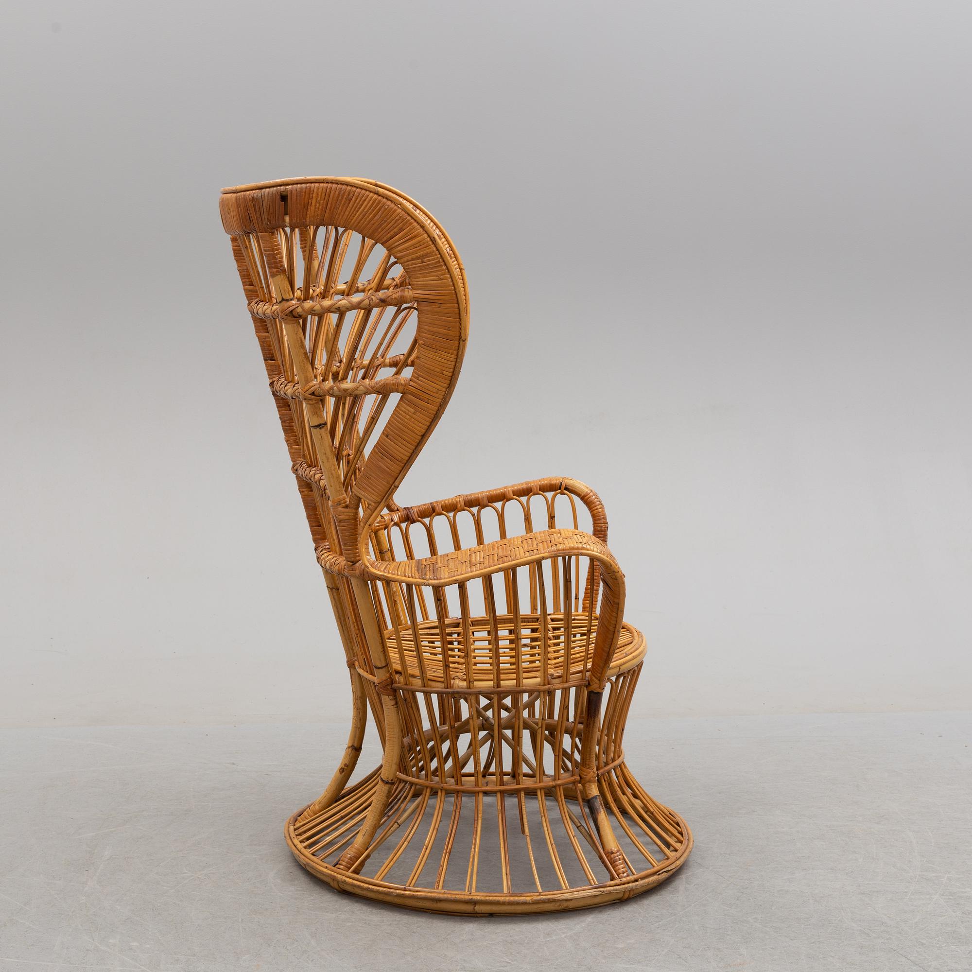 a rattan chair by Gio Ponti & Lio Carminati, Italy, second half of the 20th century.