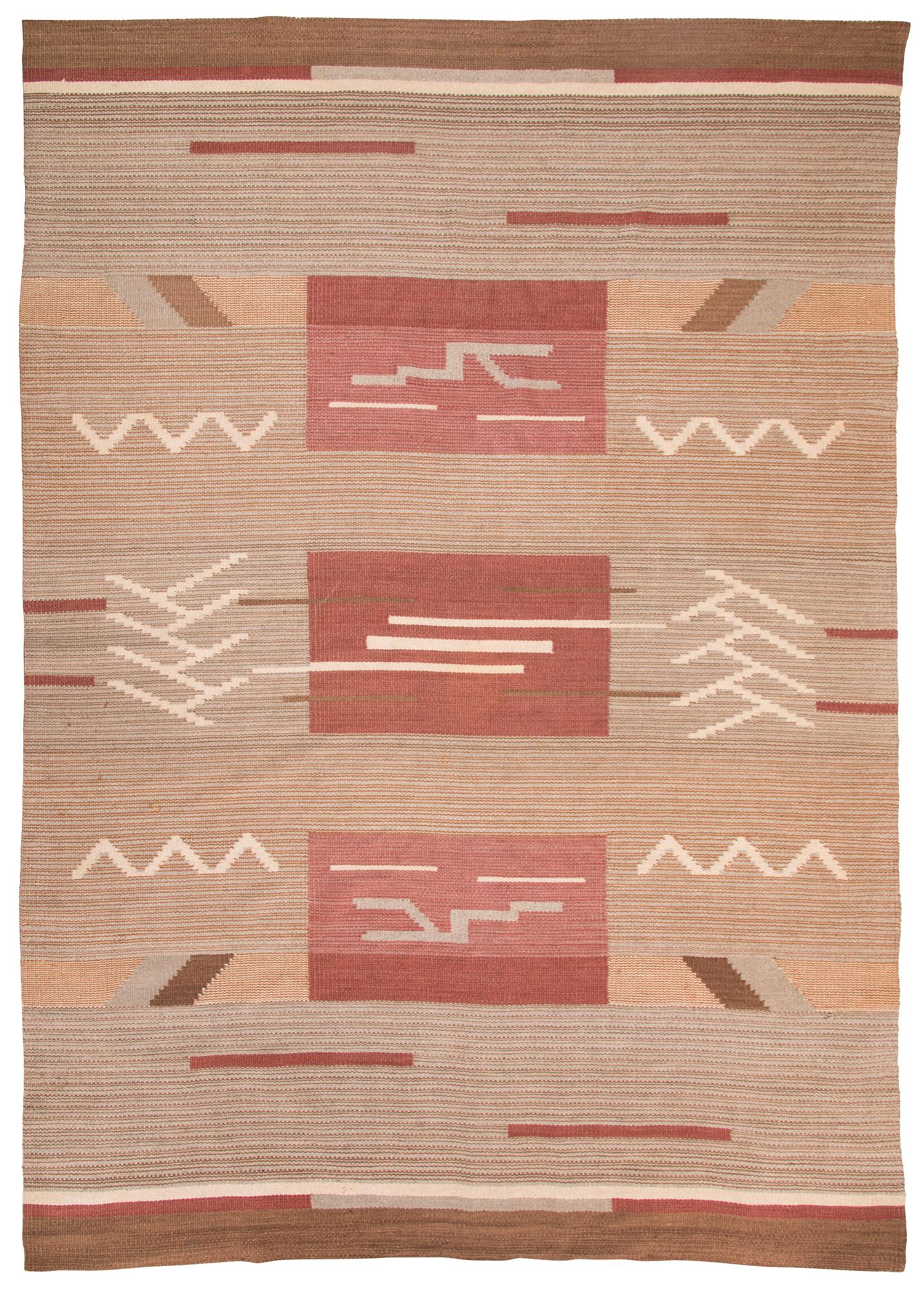 Hårgarnsmatta, 1930-tal. Ca 240x340 cm.