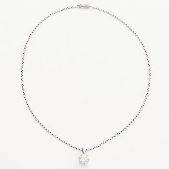 Riipus, briljanttihiottu timantti 3,60 ct, 18K valkokultaa.