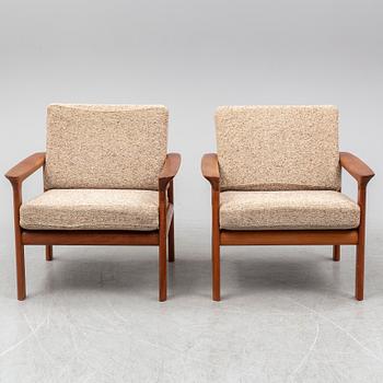 A pair of Sven Ellekaer ’Borneo’ easy chairs, for Komfort Denmark, second half of the 20th century.