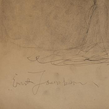 Ernst Josephson, pencil, signed Ernst Josephson and dated oktober 1873.