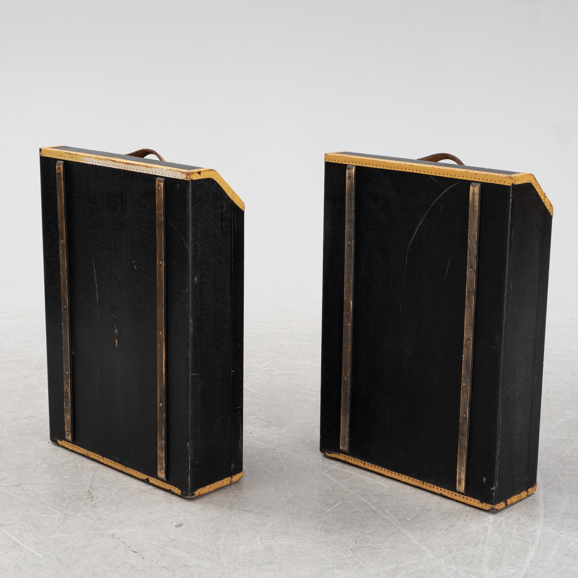 A set of four suitcases, Karl Baisch Autokofferfabrik Stuttgart, Germany, 1930's/1940's.