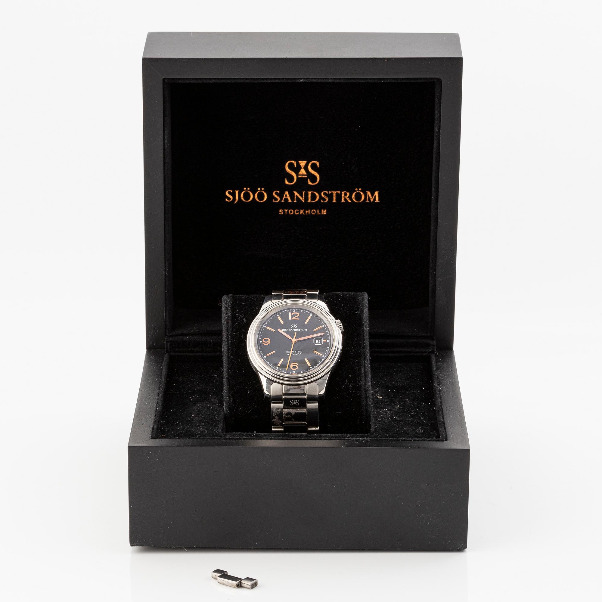 Sjöö Sandström, Royal Steel Classic II, armbandsur, 41 mm.