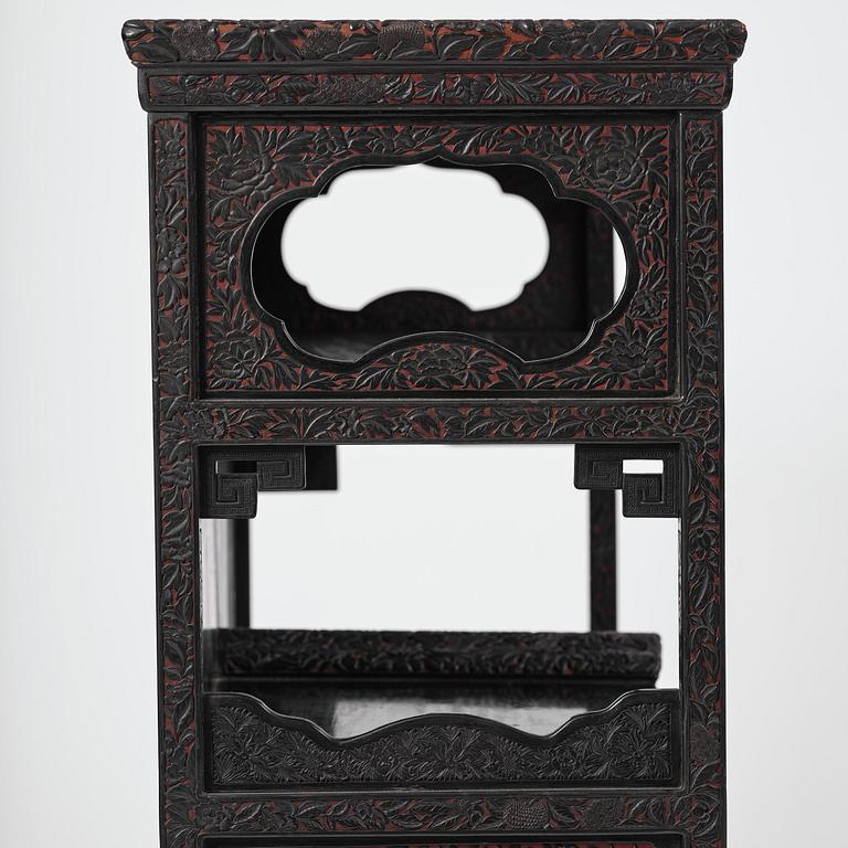 A lacquer display cabinet, late 19th century.