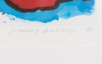 DAVID HOCKNEY, "HORIZONTAL DOGS" 1995.
