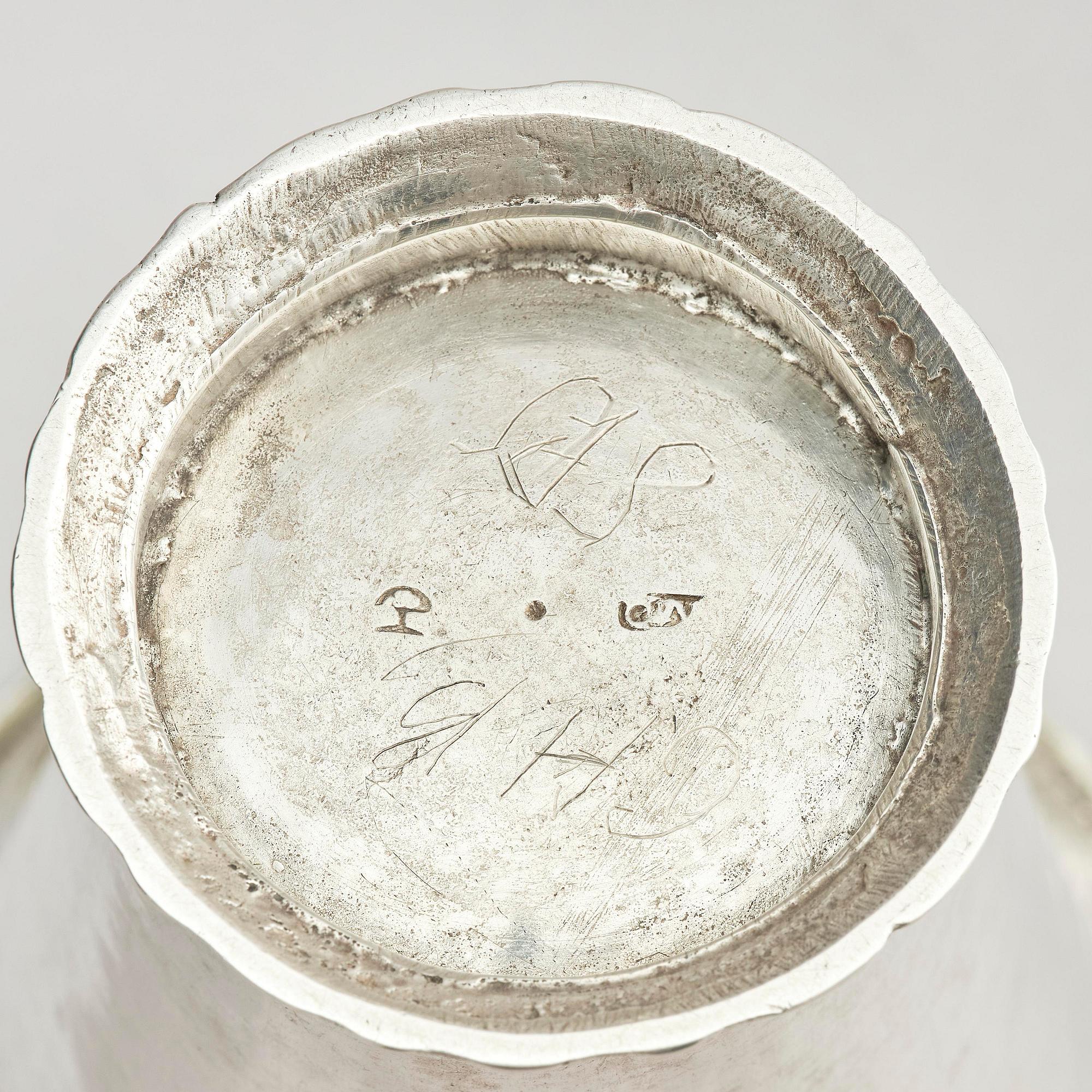 A Swedish 18th century parcel-gilt silver beaker, mark of Christoffer Wasserman, Lindesberg (1734-1770).