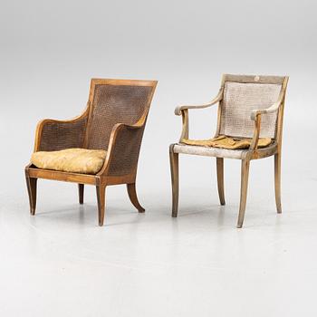 Carl Malmsten, a five piece furniture group, Nordiska Kompaniet, late 1920s.