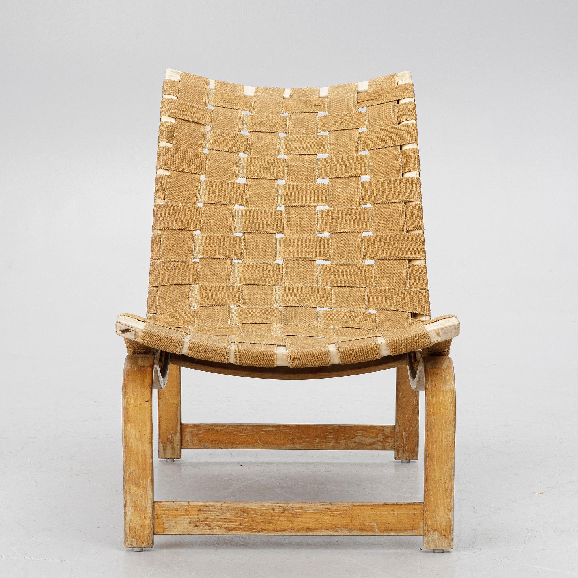 Bruno Mathsson, fåtölj, "Vilstol mod. 36", Firma Karl Mathsson, Värnamo, 1938.