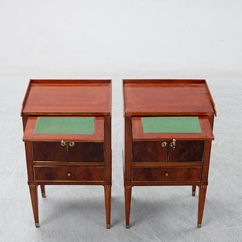 A pair of late Gustavian style bedside cabinets, second half of the 19th century.