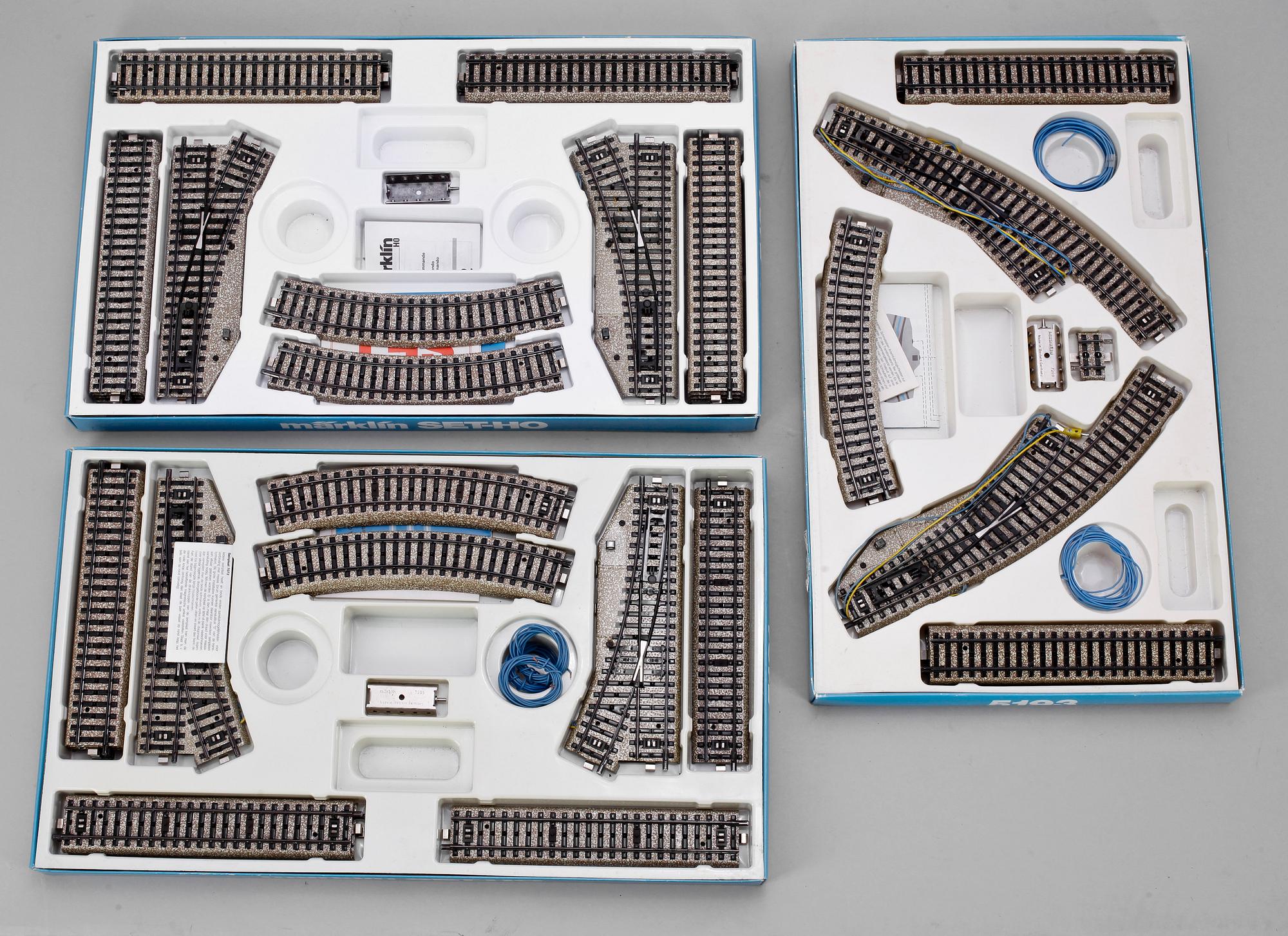 UTBYGGNADSSATSER, 3 st, 2 x "5191" samt "5193", Märklin, 1900-talets andra hälft.