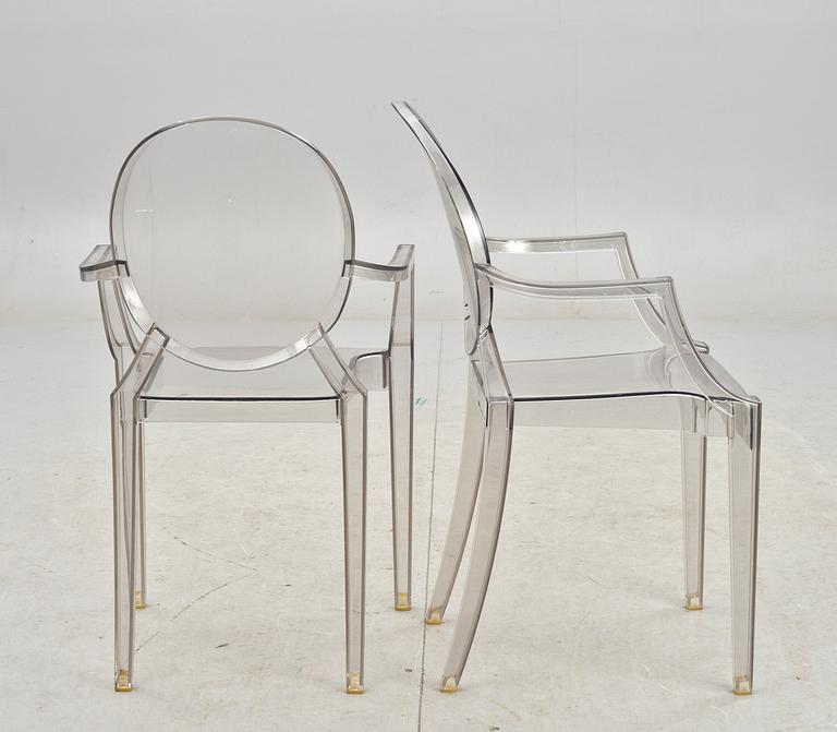KARMSTOLAR, ett par, "Louis Ghost", Philippe Starck för Kartell.