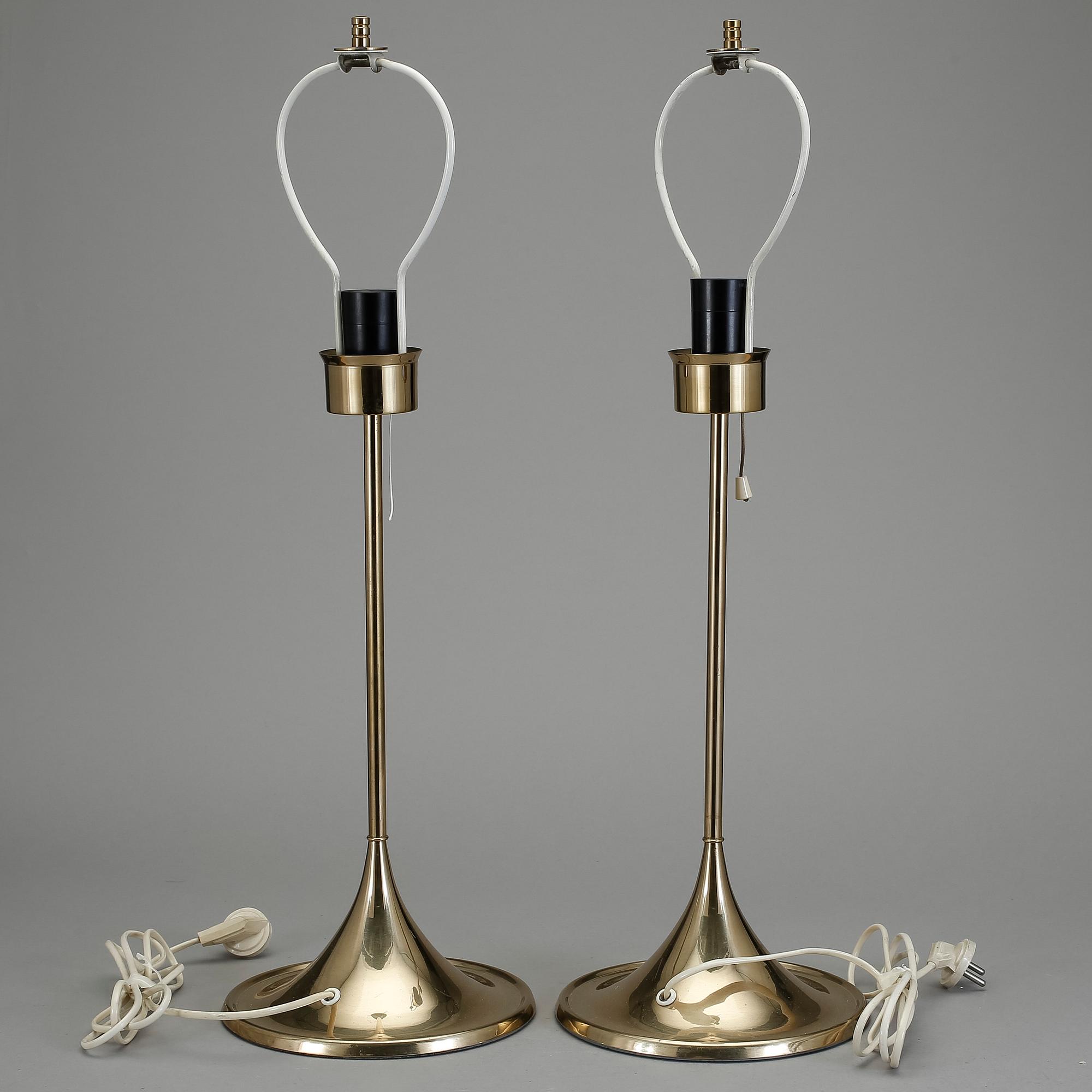 BORDSLAMPOR, ett par. Bergboms, 1960-/70-tal.