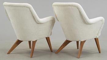 A pair of Carl-Gustav Hiort af Ornäs easy chairs, Helsinki 1950's.