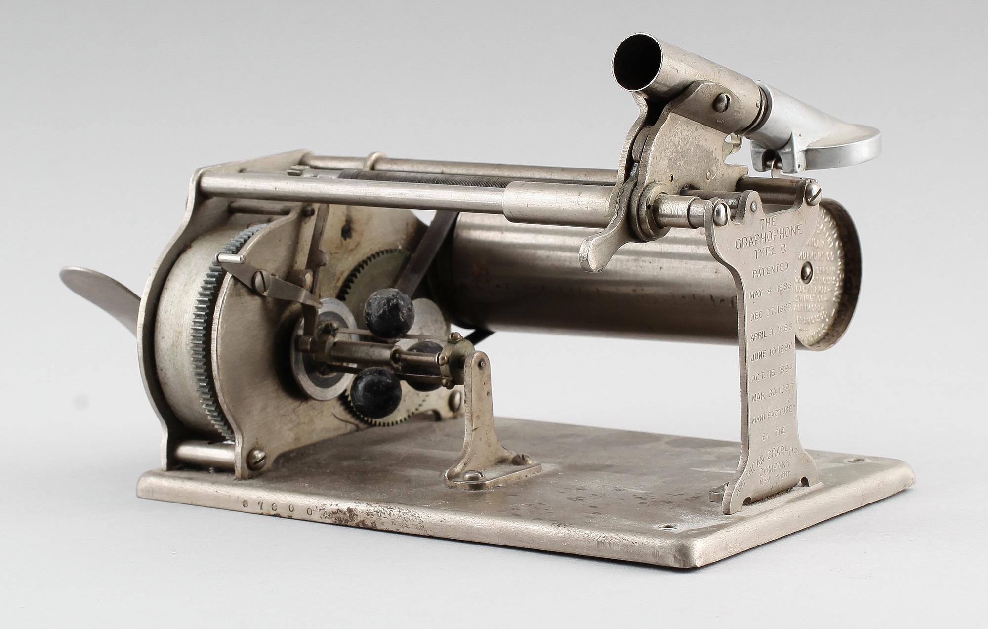 FONOGRAF, Columbia Phonograph Co, New York, omkring år 1900.