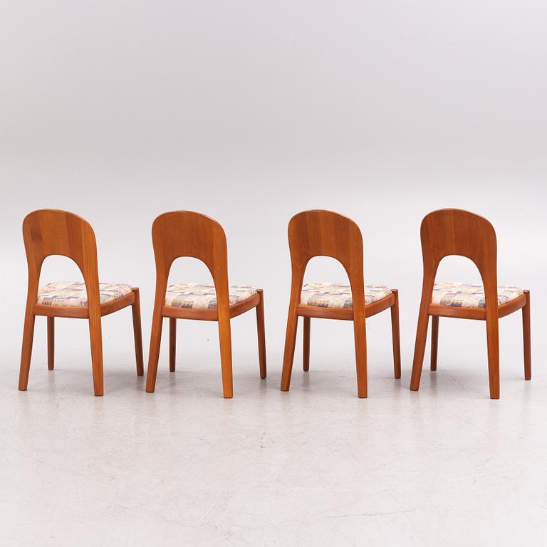 Niels Koefoed, a set of four chairs, Denmark, second half of the 20th Century.