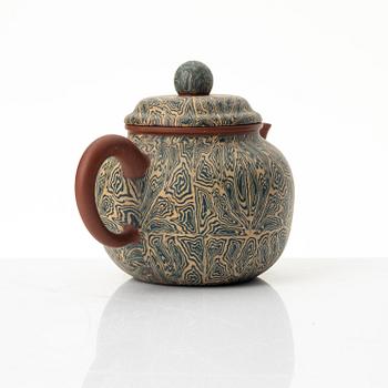 Fan Weiqun, 'Gongfu'-tekanna, polykrom yixing, Kina, 1990-tal.