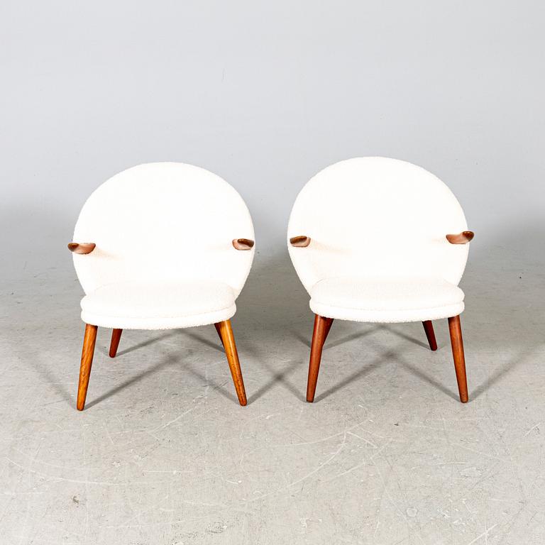 Svend Aage Eriksen, karmstolar ett par "Pingvin" modell GM18 Glostrup Møbelfabrik Danmark 1960-tal.