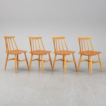 Four 'Fanett' chairs by Ilmari Tapiovaara, Edsbyverken, Sweden.