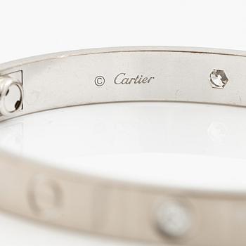 Cartier armband "Love" 18K vitguld med fyra runda briljantslipade diamanter.