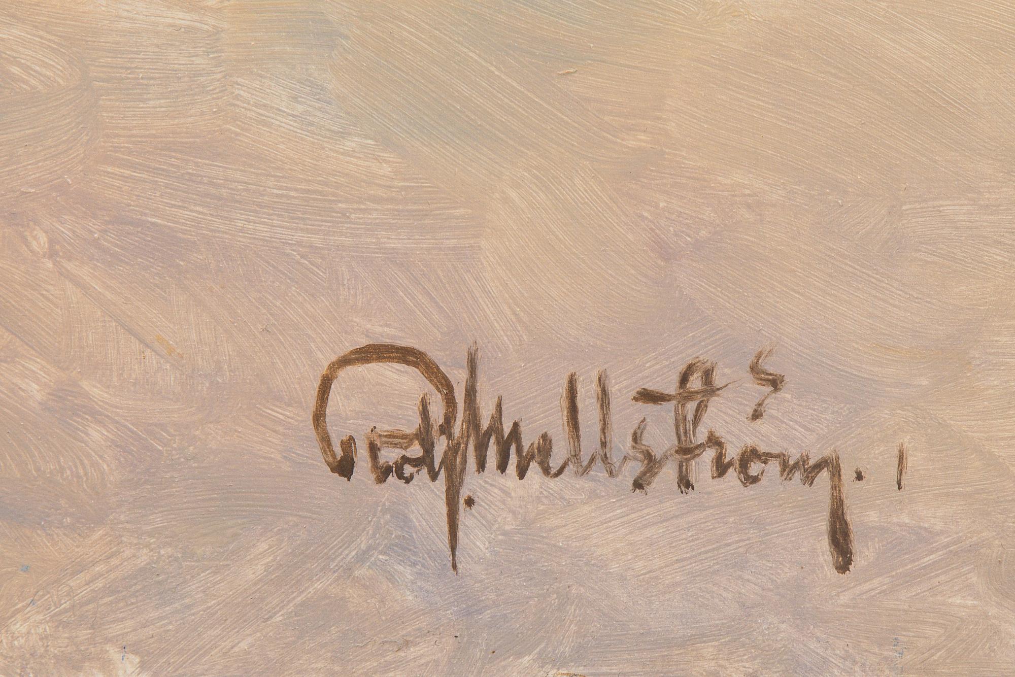 Rolf Mellström, oil on panel, 3, signed and dated 1940, 1941.