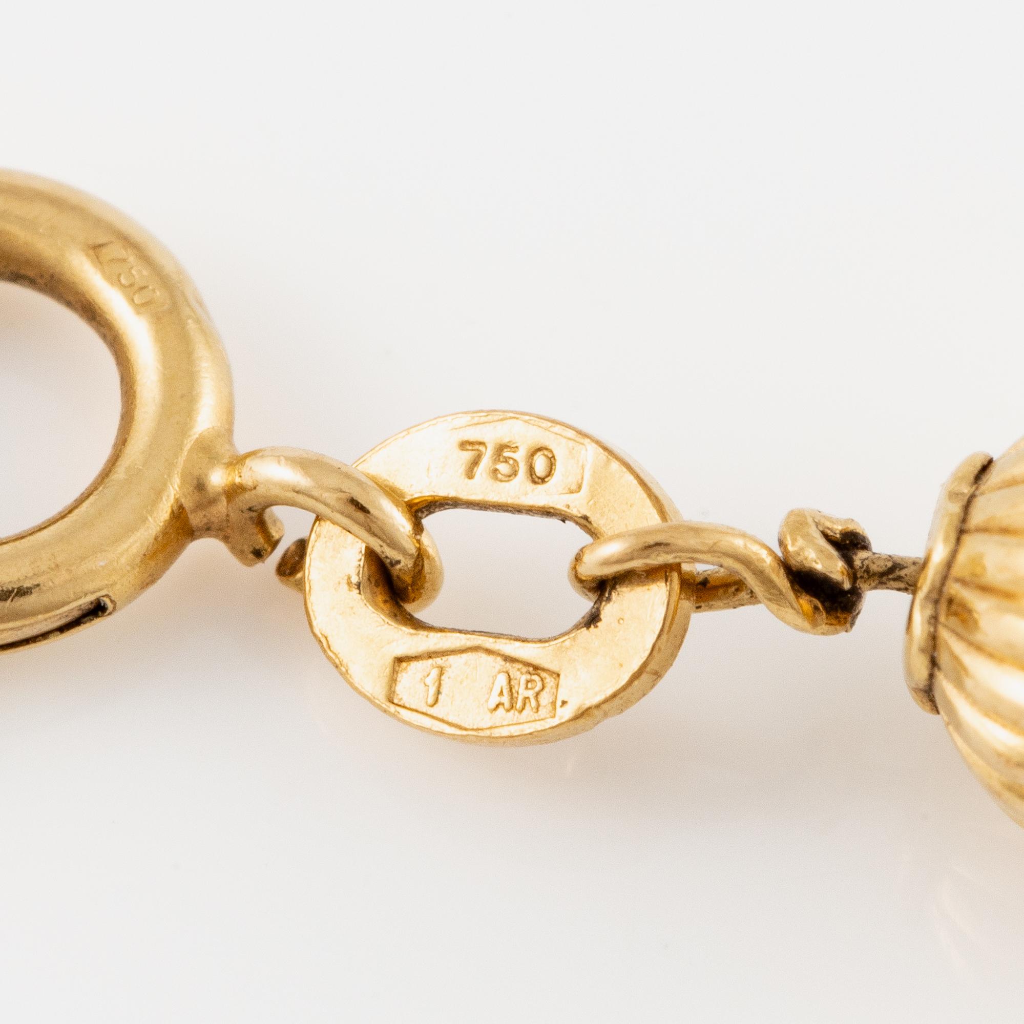 Bracelet, 18K gold with turquoises.