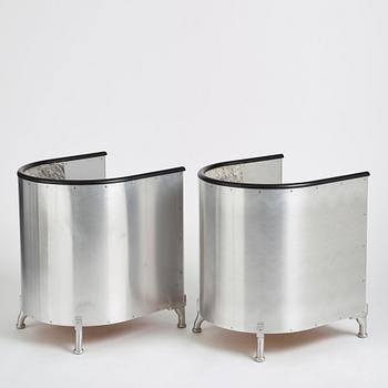 Mats Theselius, fåtöljer, ett par, "Aluminiumfåtölj", Källemo, Värnamo.