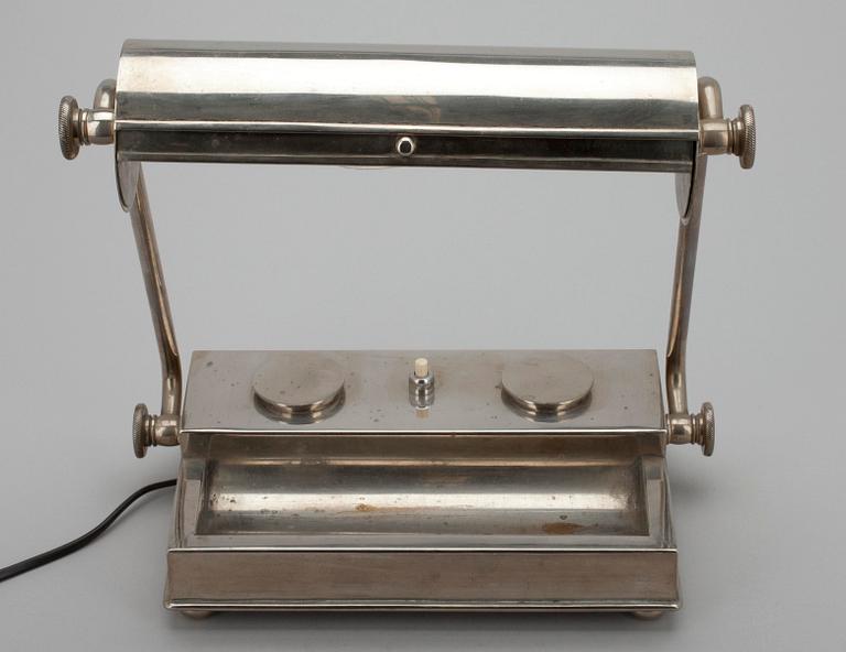 PÖYTÄLAMPPU, niklattu, 1930-luku.