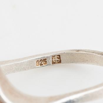 Ring, Juhls, silver med cabochonslipad ametist, Norge.