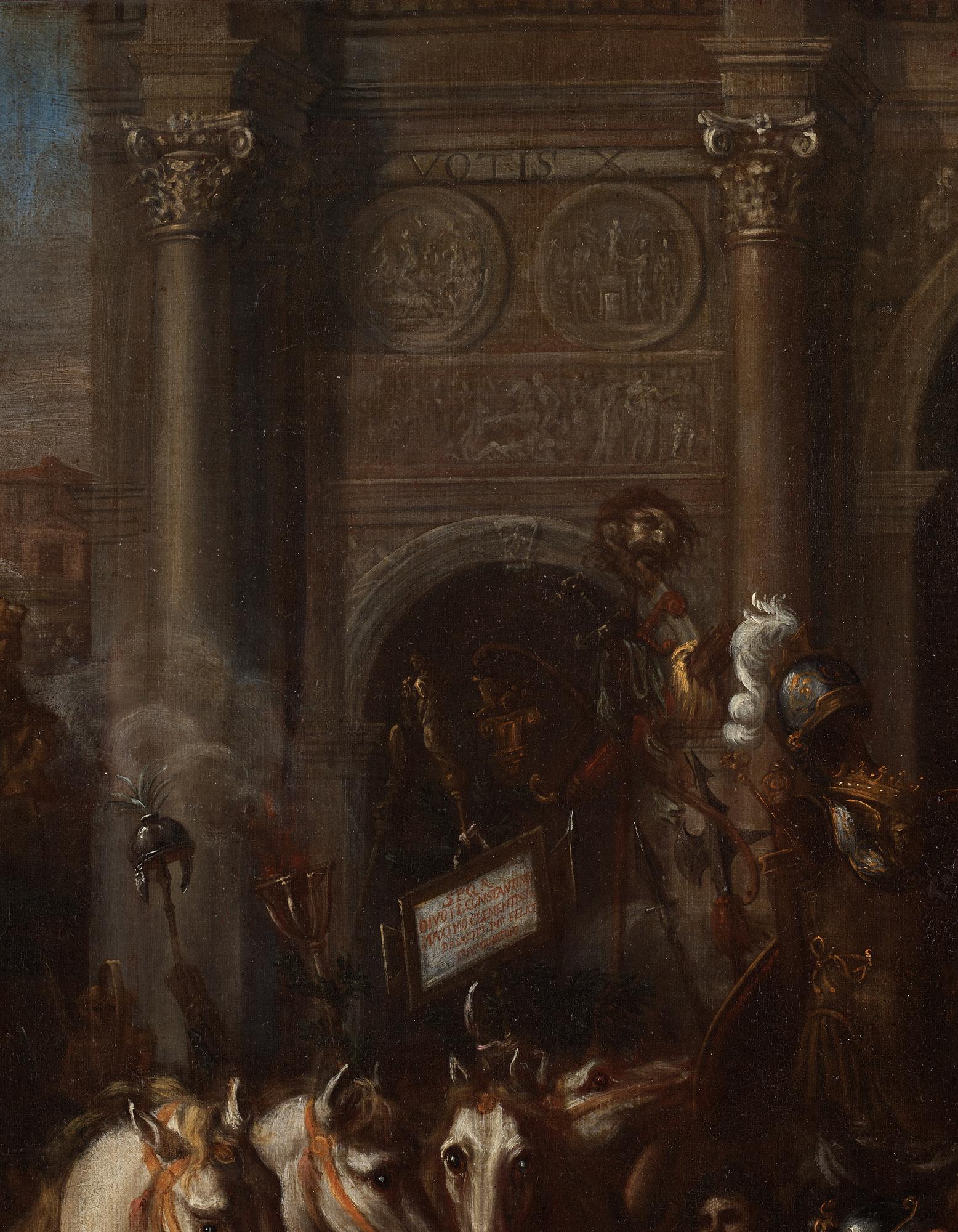 Italian artist, 17th Century, The triumphant Constantine the Great entering Rome.