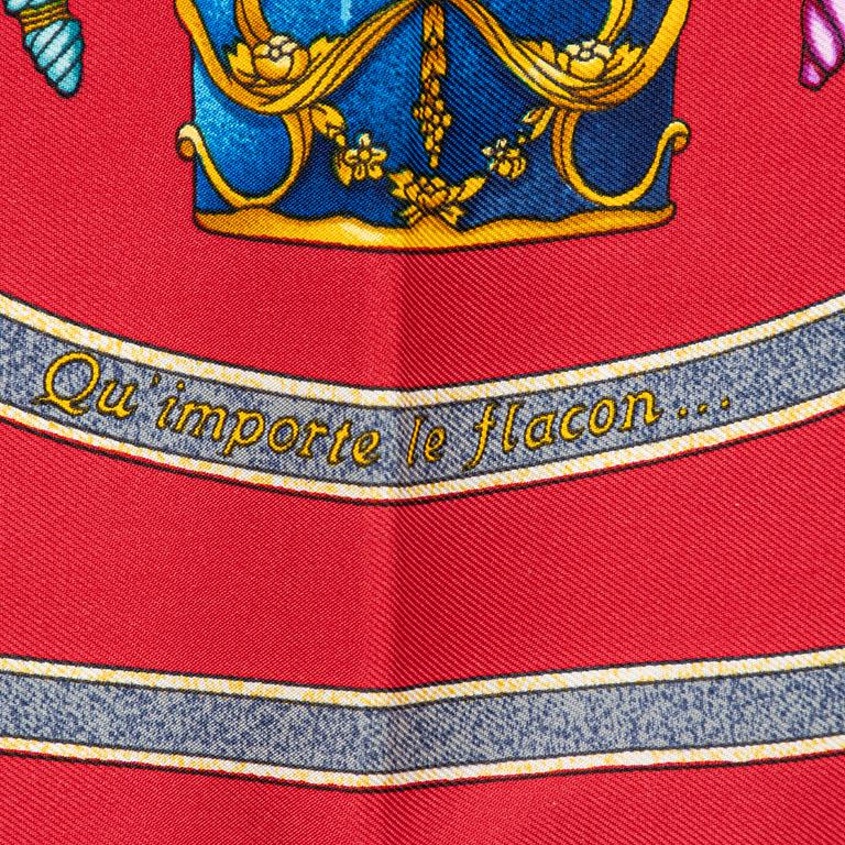 Hermès, A silk scarf, 'Qu'importe le flacon'.