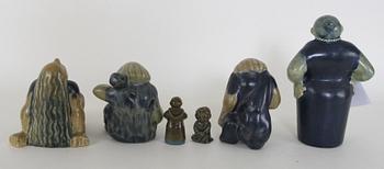 FIGURINER, 6 st, stengods, Åke Holm.