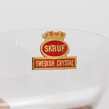 A set of six champagne/cocktail glasses, Skruf, Swedish Crystal.