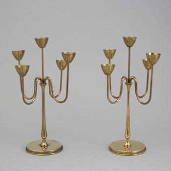 GUNNAR ANDER, kandelabrar, ett par, mässing, Ystad-Metall.