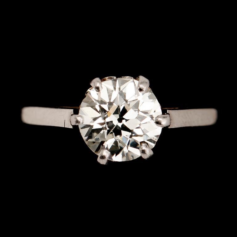 RING, 14 k vitguld, solitär briljant 1.60 ct Cape.