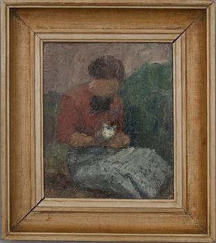 ÅKE HELLMAN, Olja på skiva, sign.