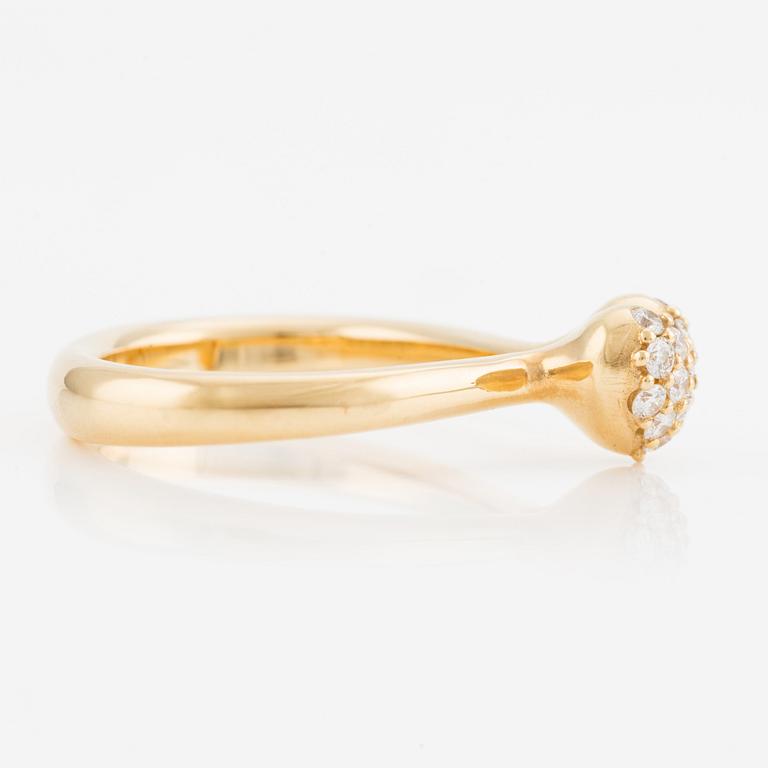 Ole Lynggaard ring 18K guld med runda briljantslipade diamanter, "Heart" large.