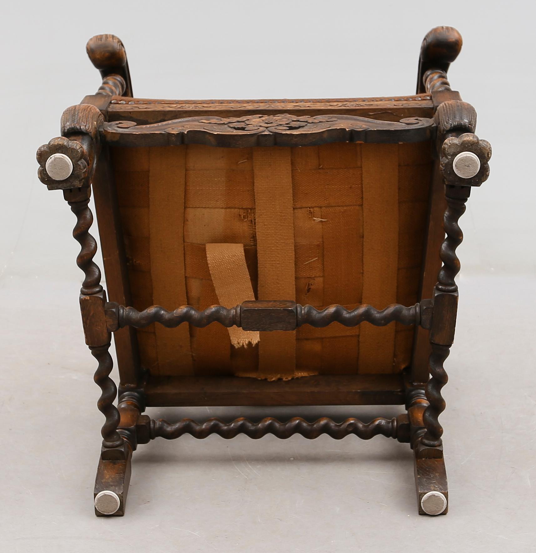 KARMSTOL, barockstil, omkring år 1900.