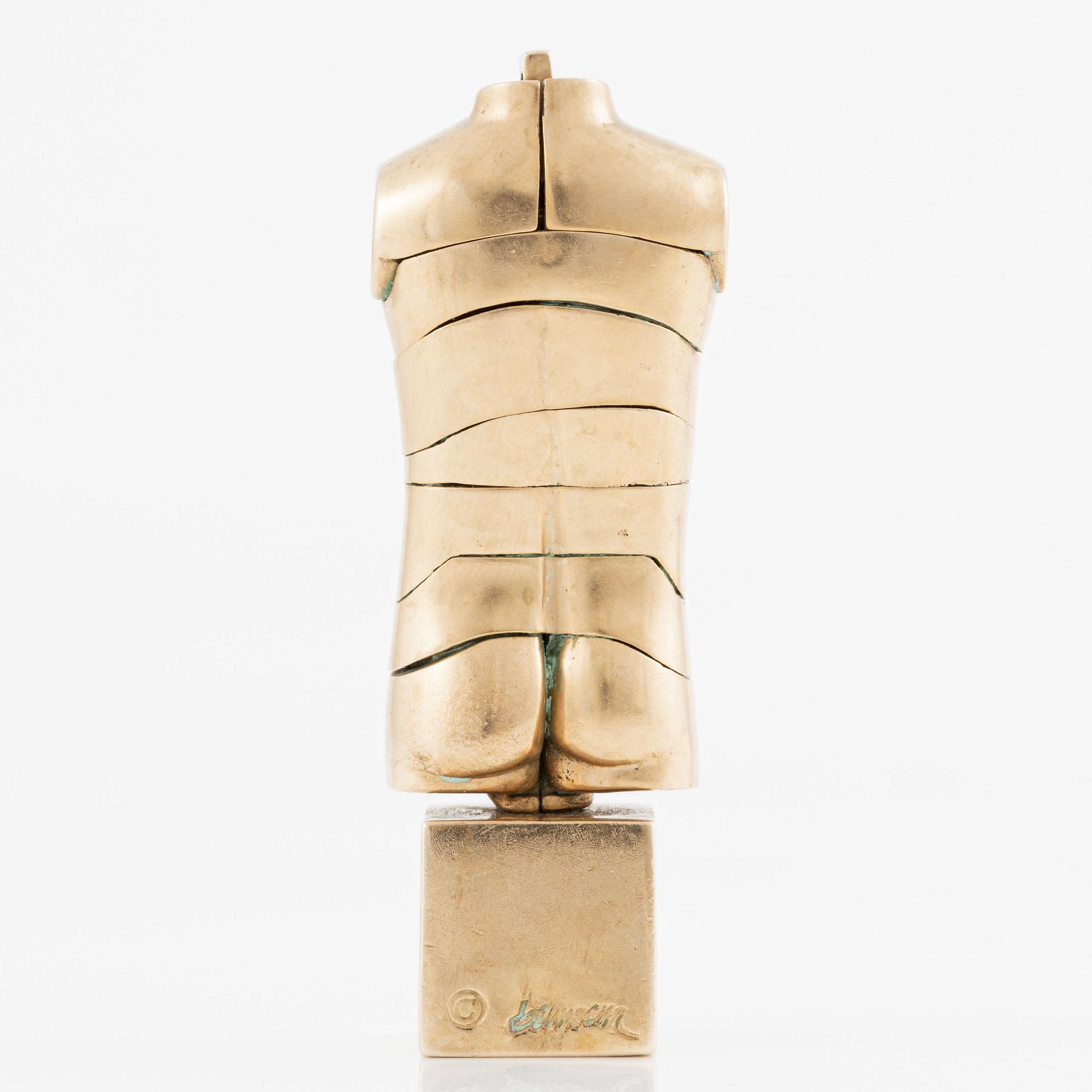 Miguel Berrocal, pendant/sculpture, "Microdavid-off", bronze.