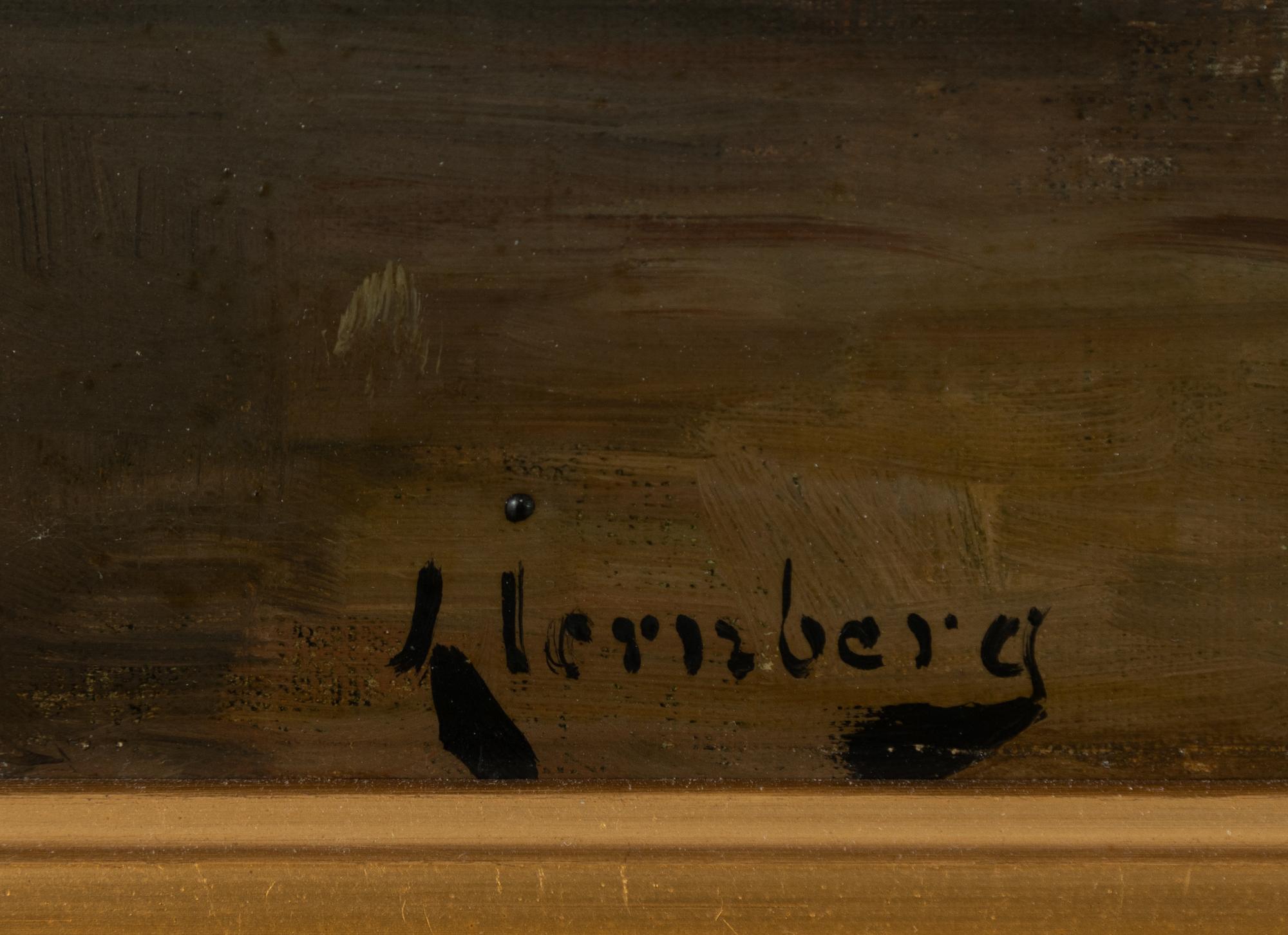 August Jernberg, Still life with a hare, birds, fruits, and bottles.