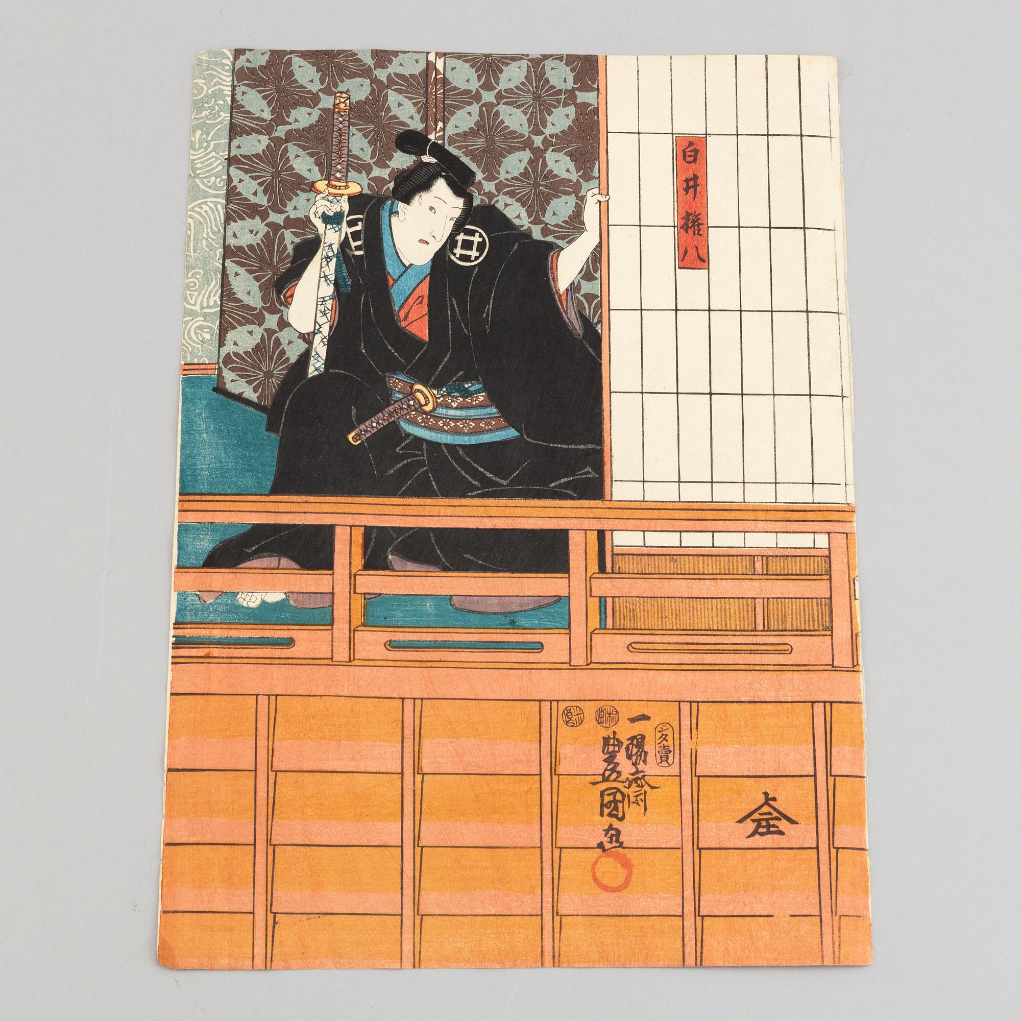 Utagawa Kunisada, färgträsnitt, Japan, 1800-tal.