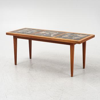 Åke Holm, a stoneware and teak coffee table, Höganäs, 1950's/60's.