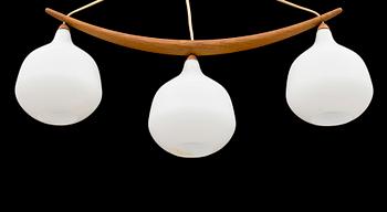 A teak and ceiling lamp by Uno & Östen Kristiansson, Luxus, Vittsjö.