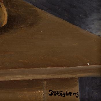 FRITZ HÖGBERG, olja på pannå, sign.