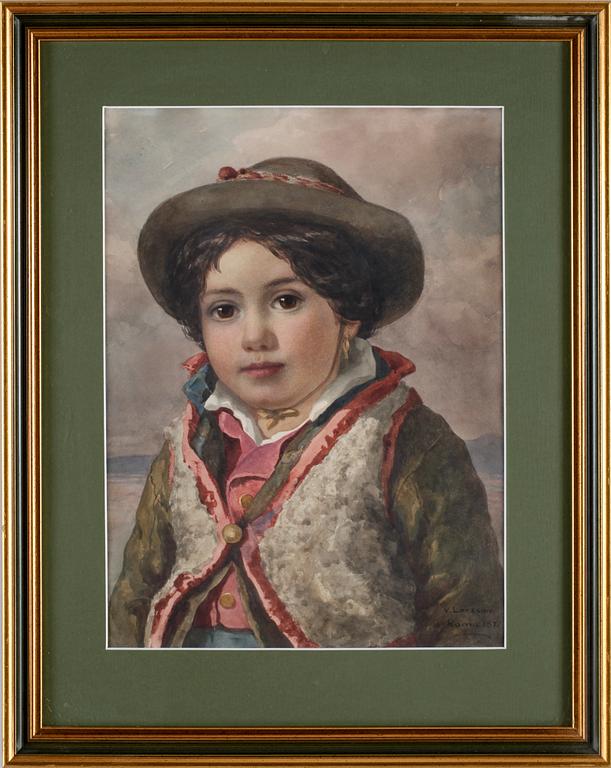 VIRGINIA LARSSON, akvarell, sign o dat.