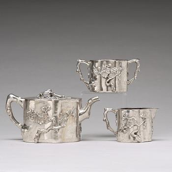 A Chinese silver tea set, Wang Hing & Co, early 20th Century.