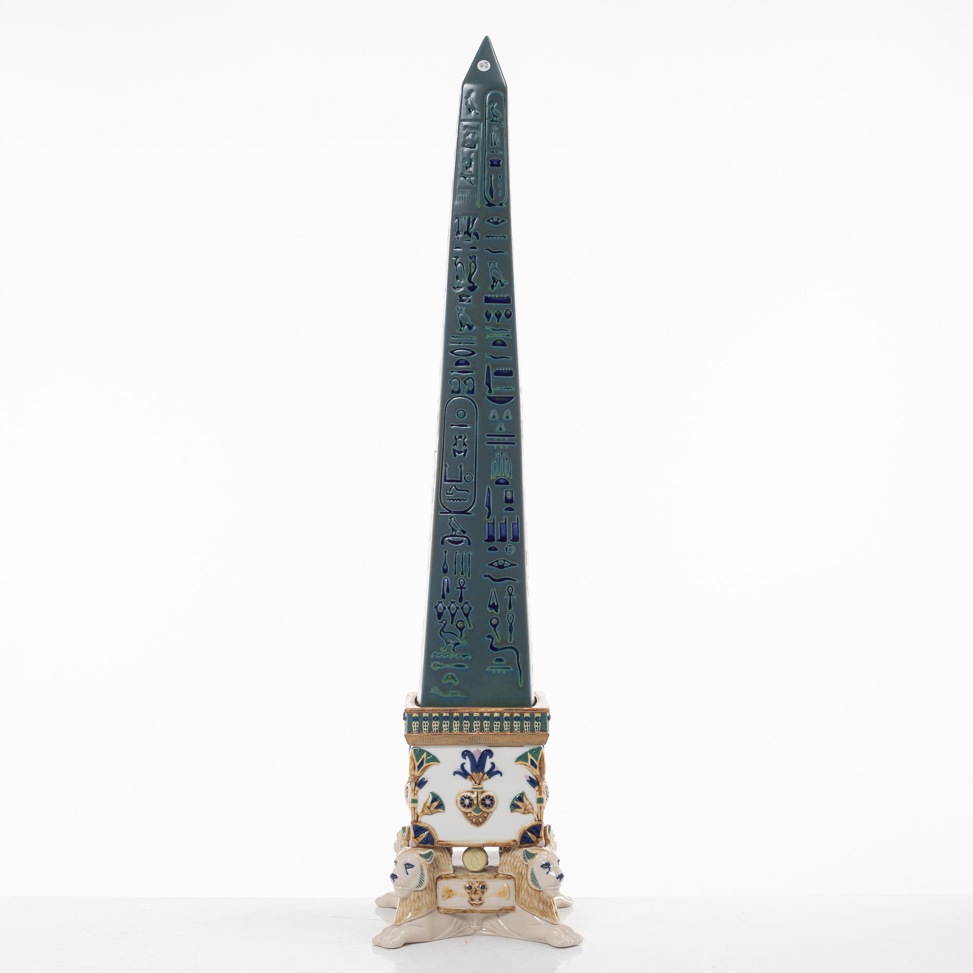Lladró, figurine, "Thotmes I obelisk (green)", Spain.
