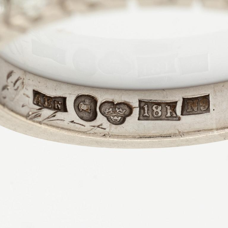 White gold and brilliant cut diamond ring.